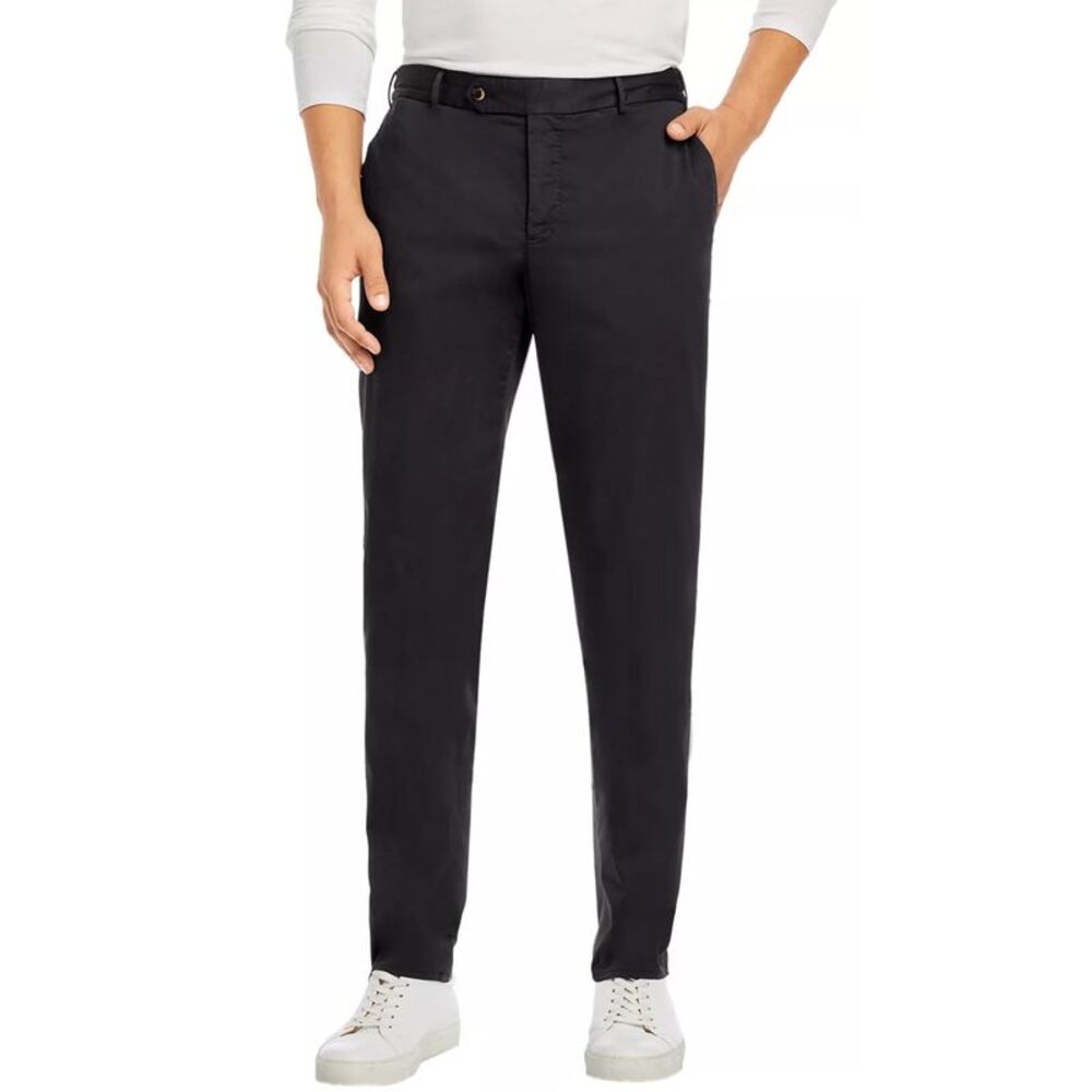 PT Torino Mens Slim Fit Cotton Stretch Pants 34 Black Drawstrings IT 50 $395
